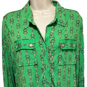 EUC Adrienne Vittadini Long Sleeve Button Down Blouse Size: Medium